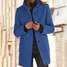NEW Womens Trench Coat Outwear Ladies Winter Warm Jacket Overcoat PLUS SIZE UK