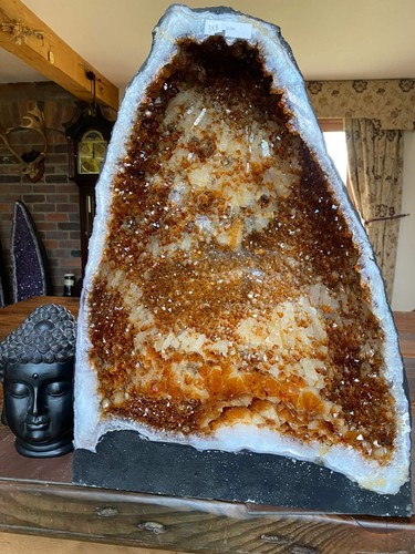 Tall citrine geode 388 - geode,