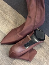 Zara Maroon Sock Boots Size 6