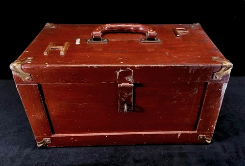 Antique handmade wood tool box - wood,