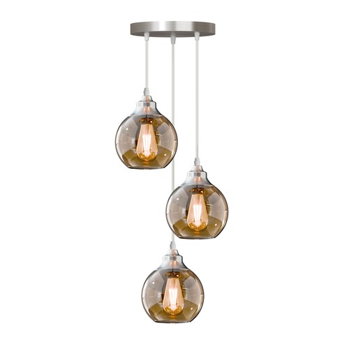 Vintage smoked glass pendant - glass,