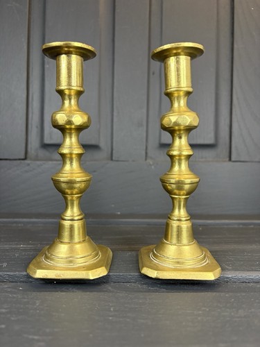 Pair vintage small brass - vintage,
