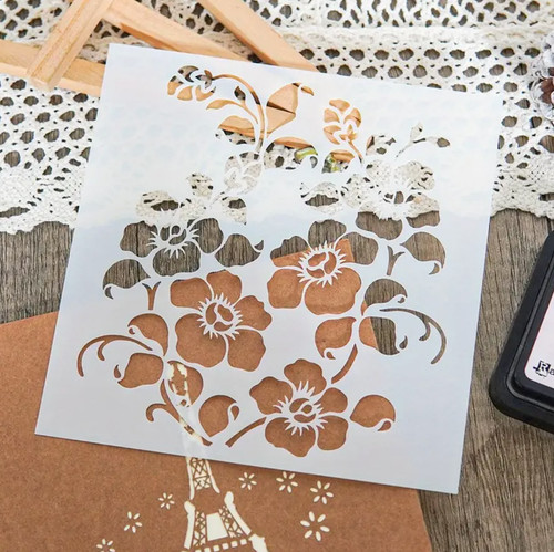 Floral roses template plastic - template,