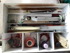 Vintage Metal GPO Box With Uno Pens Writing Equipment