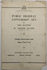 Instructions For Public Highway Conversion Set For 24" Hayter Motor Scythe