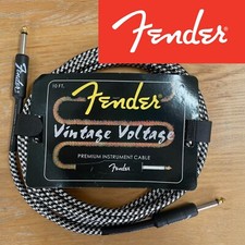 NEW Fender Vintage Voltage Guitar Instrument Lead cable 3 metre 10ft Black/White
