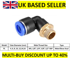 PNEUMATIC PUSH IN FITTING AIR WATER PIPE - MALE ELBOW STUD 4-6-8-10-12MM