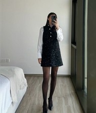 Zara Structured Sequined Mini