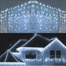 Christmas Outdoor Cool White Winter Icicles Fairy Light,8H Timer+Memory+8Modes