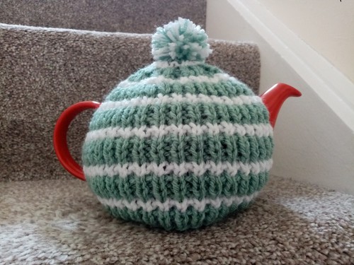 Hand knitted tea cosy fits - hand,