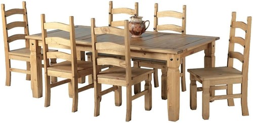 Solid pine 6ft rustic dining - solid,
