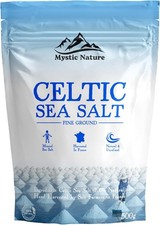 Mystic Nature Celtic Sea Salt - 500g | Fine Ground | 100% Natural Unrefined