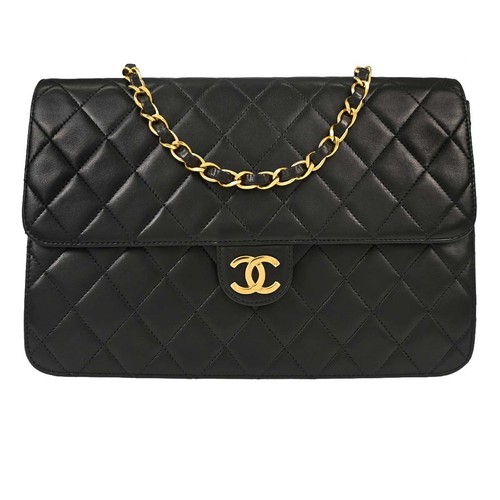 Chanel black lambskin pushlock - lambskin,