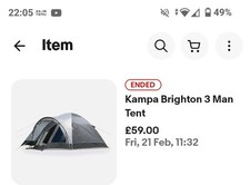 Kampa Brighton 3 Man Tent