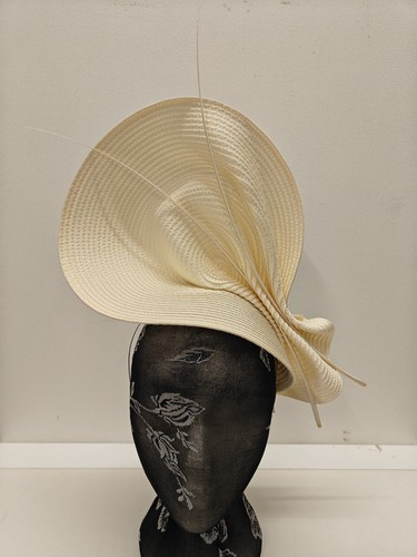 Ivory large straw - straw, fascinator