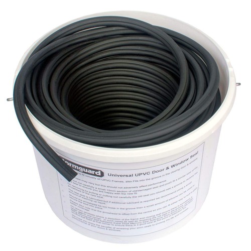 Black upvc rubber door - black,