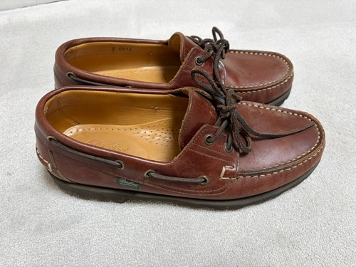 Paraboot brown leather boat - brown,