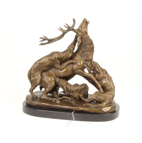 Bronze sculpture figure deer - figure,