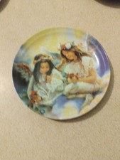 Two Girls With Flowers/ Plate