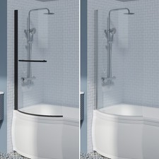 Curved P Shape Bath Shower