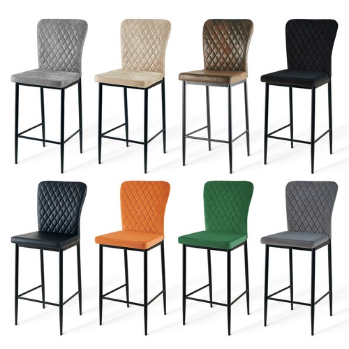 Bar stools velvet faux - 2/4x, velvet/faux