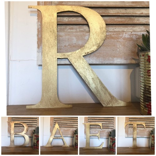 Gold metal letters home shop - letters,
