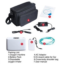 3L/min Portable Oxygen Air Flow 32.5%±3% Purifier Machine Battery Bag Car Trip