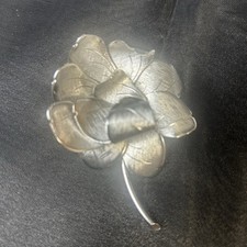 Signed Coro Large Silver Tone