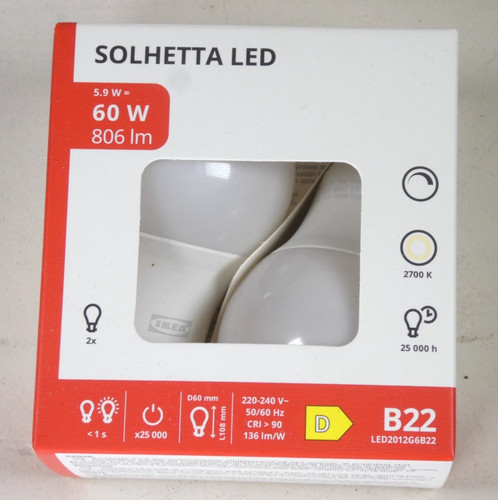 Ikea solhetta gls 60w led - ikea, x2
