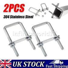 2 Sets M10 Square U-Bolts 304 Stainless Steel with Nuts Plates Boat Trailer UK