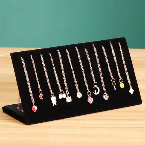 Velvet necklace display - velvet, stand