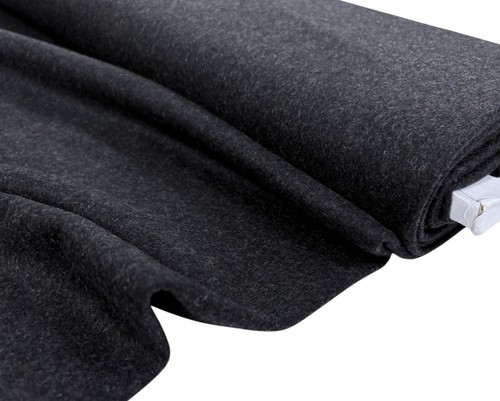 Charcoal wool fabric - charcoal, almost