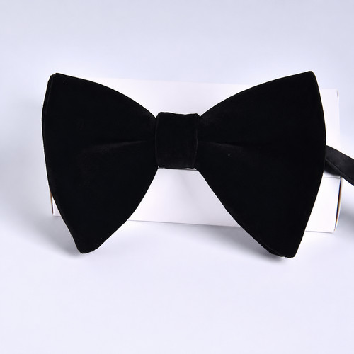 Mens black velvet bow - bow, tie