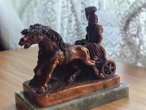 Roman empire chariot - roman, brass