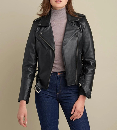 Women black brando cross zip - women's,