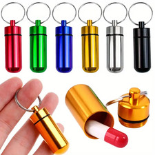 Aluminium Pill Box Keyring – Travel Medicine Tablet Holder Waterproof Container
