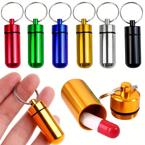 Aluminium pill box keyring - keyring, –