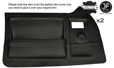 BLACK STITCHING 2X FRONT FULL DOOR CARD LEATHER COVERS FITS RELIANT ROBIN