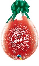 QUALATEX 18 INCH ROUND GIFT WITH A BANG CHRISTMAS LATEX STUFFING BALLOONS (25pk)
