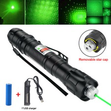 2000Miles Green Laser Visible Dot Beam Light Rechargeable Torch +Battery+Charger