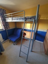 Metal Bunkbed cw desk, book