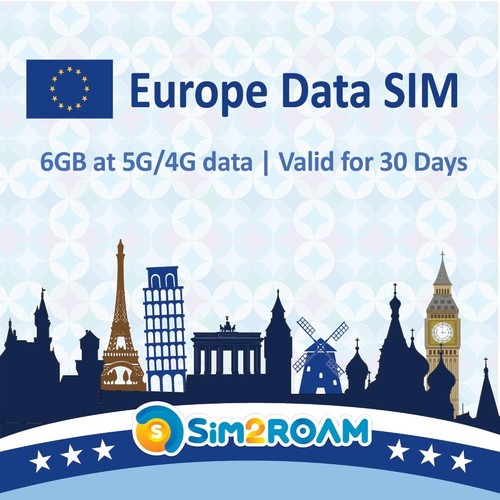 European travel sim - card, 6gb