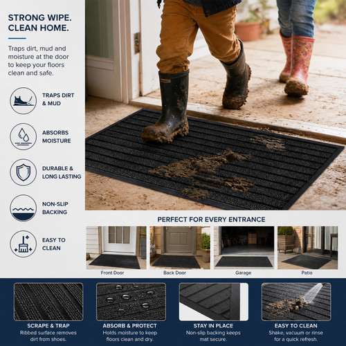 Non slip door mat heavy - non,