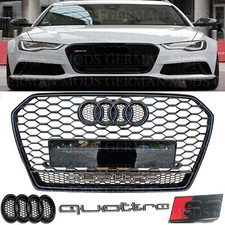 AUDI A6 S6 C7 2014 RS5 STYLE  HONEYCOMB MESH FRONT BUMPER GRILL GLOSS BLACK