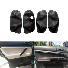 RHD Black Interior Door Panel Armrest Leather Cover For VW Passat B5 1998 - 2005