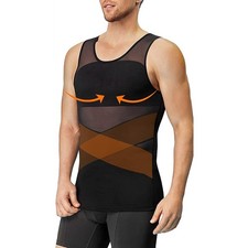 Black L Men Body Shaper Slimming Vest Soft Elastic Skin Friendly Breathable HOT