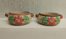 Two Chania Kriti Greek Pottery Serving Bowls/Dishes Handmade Pottery