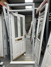 CLEARANCE DOOR-SETS! White UPVC Composite Toplight Front Door 2255mm X 970mm