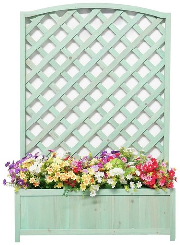 Large wooden lattice planter - planter,