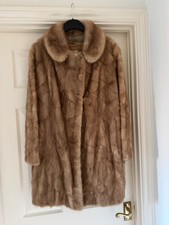 Vintage Mink Patchwork Blonde Jacket - ladies with belt trim size 12/14